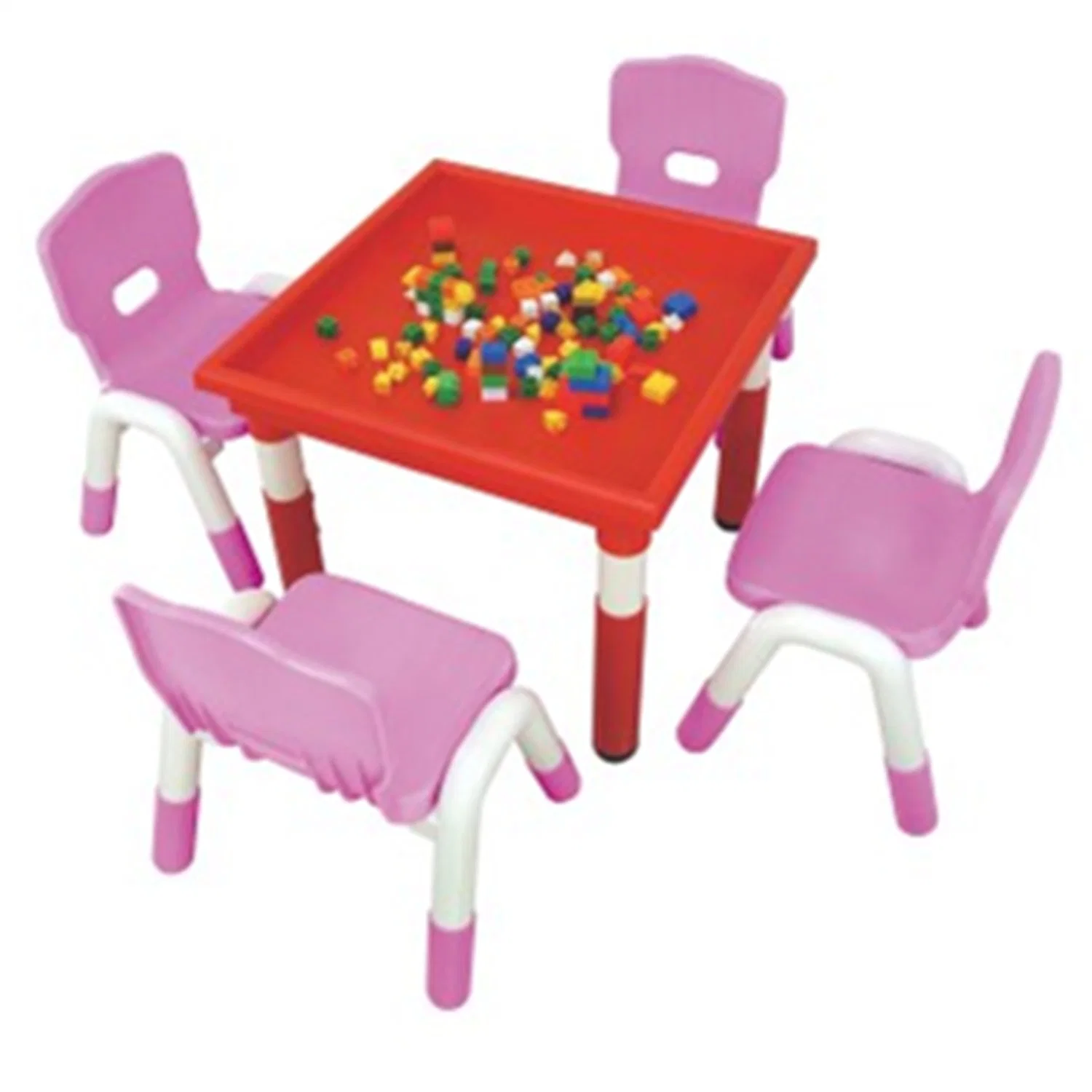 Kindergarten Kids Tables and Chairs Children's Plastic Building Blocks Yellow