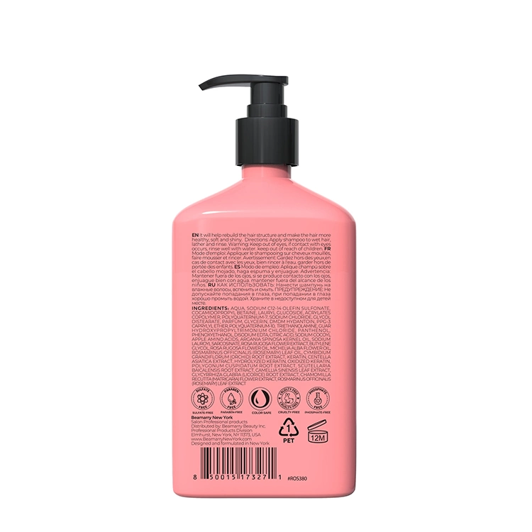 OEM de la serie de productos de cuidado del cabello liso funcional de la humedad de la reparación de hierbas Aceite de Rosa Champú de cabello