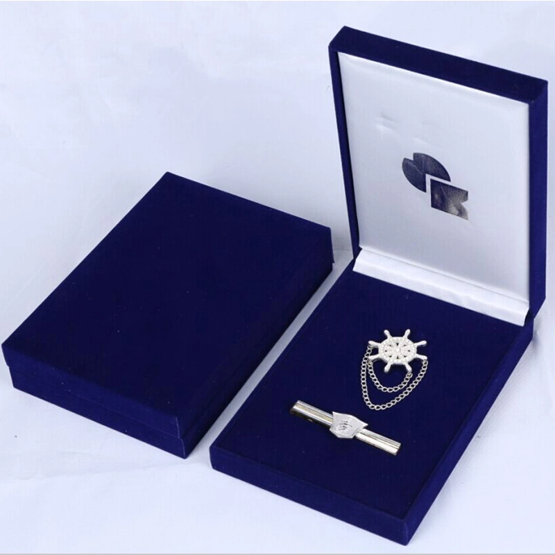 Factory Custom Plastic Velvet Presentation Box Manufacturer Customized Gift Display Box for Packing Lapel Pins Badges Medals Coins Cufflinks Jewelry Souvenirs