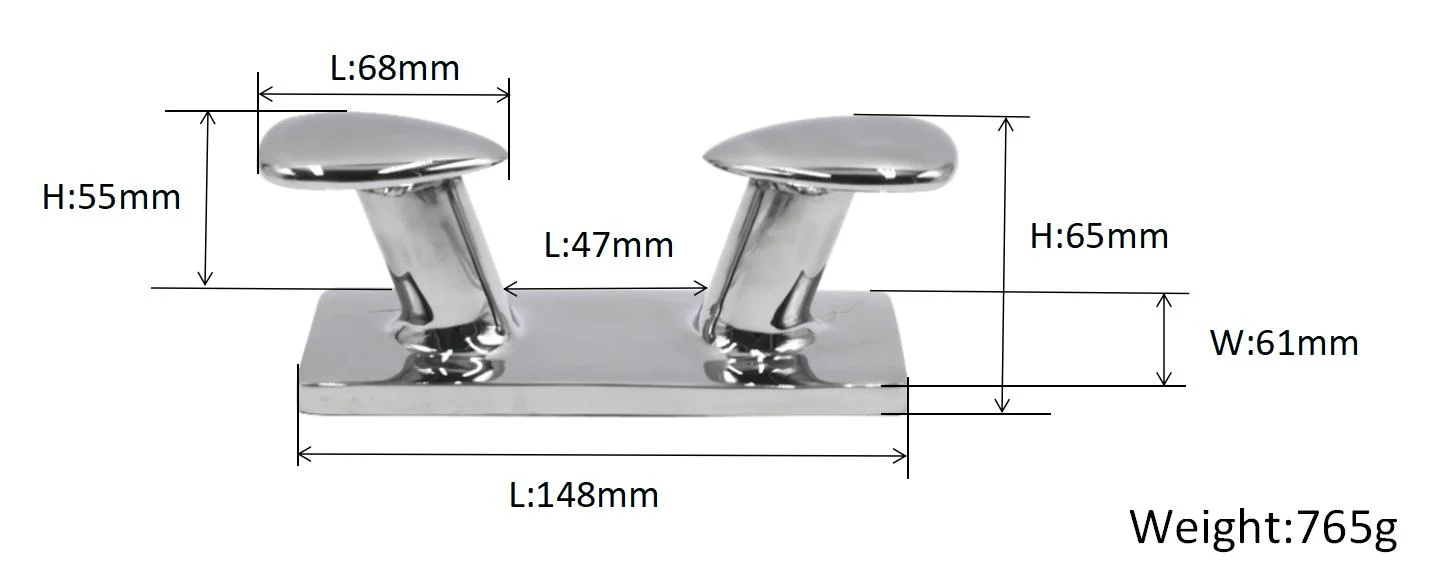 Chuteiras para ferragens para embarcações AISI 316 Inox Bollard Docking