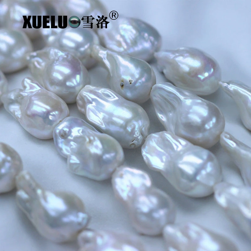 18-20mm AAA Quality Supper Large Nucleated Baroque Fire Ball Natural Genuine Cultured Freshwater Pearl Strings (XL190012)