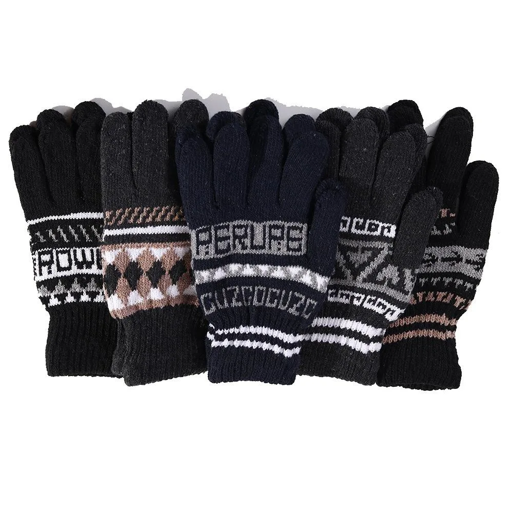 Basic Argyle Jacquard Winter Warm Knit Magic Gloves Cheap Low Price Wholesale