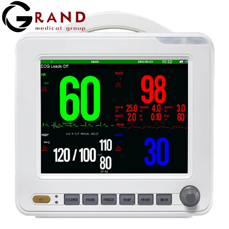 Portable 8.4 pulgadas de alta resolución de pantalla TFT en color Multi-Parameter Médica Sistema de monitorización de Hospital Quirúrgico de los signos vitales del paciente cabecera Modular Monitor