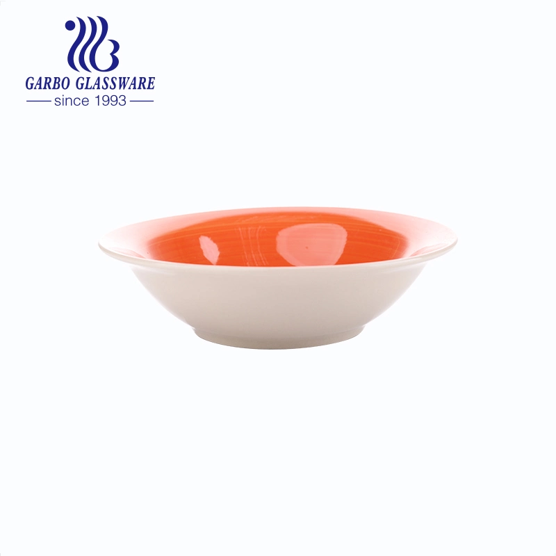 Mayorista/Proveedor de gama alta 8 pulgadas Soup Bowl Glaze color cerámica Estuta Patrón decorativo de colores personalizados de la Originales de fábrica