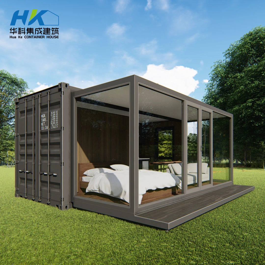 Maison mobile préfabriquée en conteneur d'expédition prête à l'emploi de 20 pieds avec 1 chambre à coucher extensible.