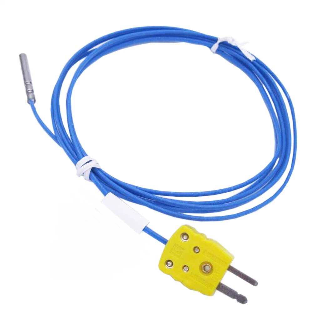 High Accuracy Type K Thermocouple Mini Connector with Blue PFA Temperature Compensation Wiring