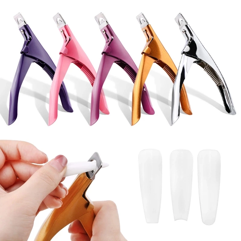 Professional Nail Art Clipper Type spécial u mot faux conseils Débroussailleuses en acier inoxydable coloré de manucure Nail Art d'outils