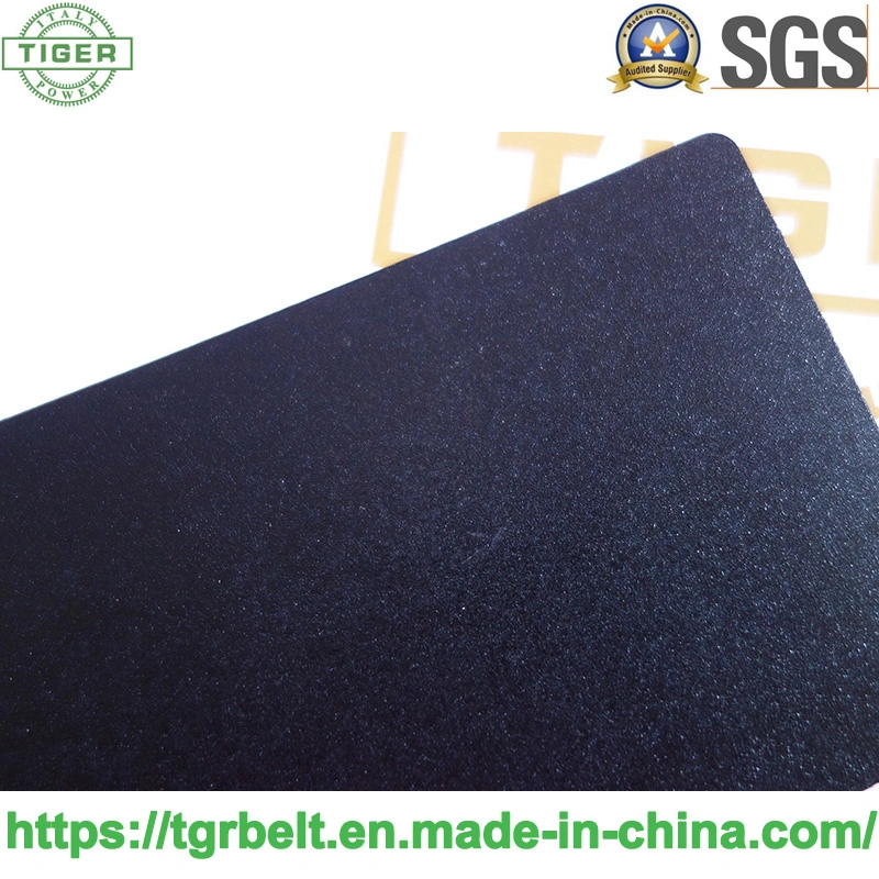 0,8 mm negro mate de alta velocidad Nonwoven Crosslapper cinta transportadora de poliuretano fabricante de China