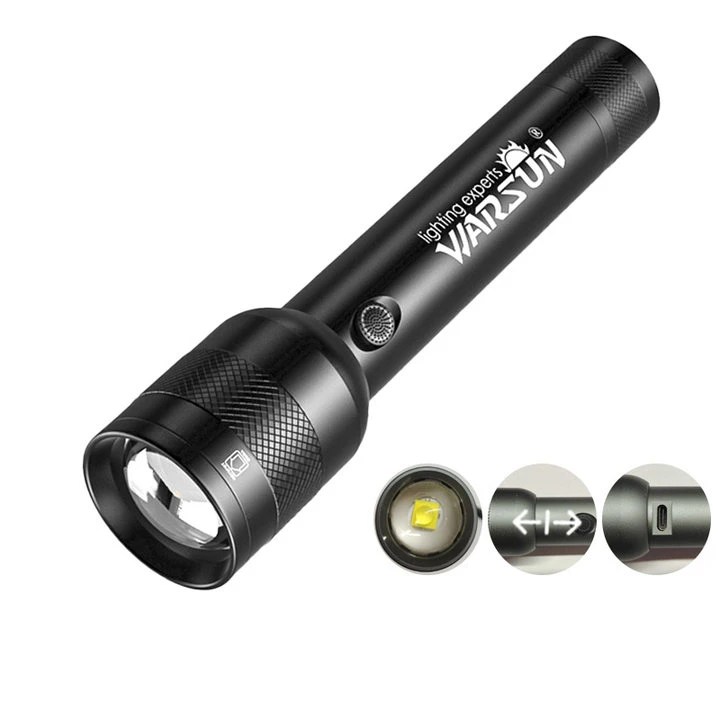 مؤشر بطارية Wartun Outdoor New Design Zoom Type Long Shot مصباح LED وامض