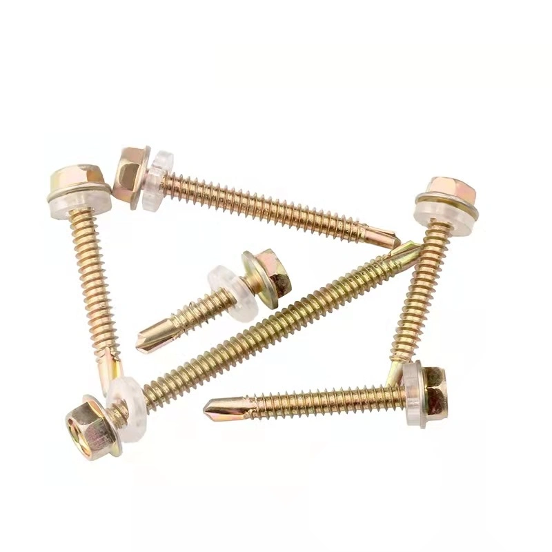 High Strengths Screws China Fastener Supplier Slotted Hex Head Screw Self Drilling Screw Zinc Plated