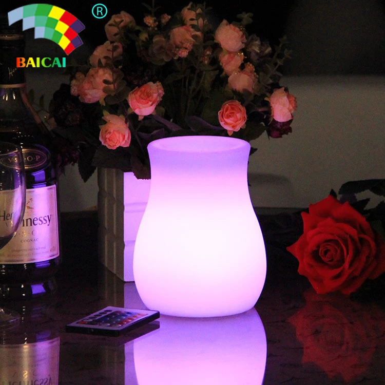 Batería recargable de polietileno LED inalámbrico Maceta portátil Lámpara de mesa de diseño