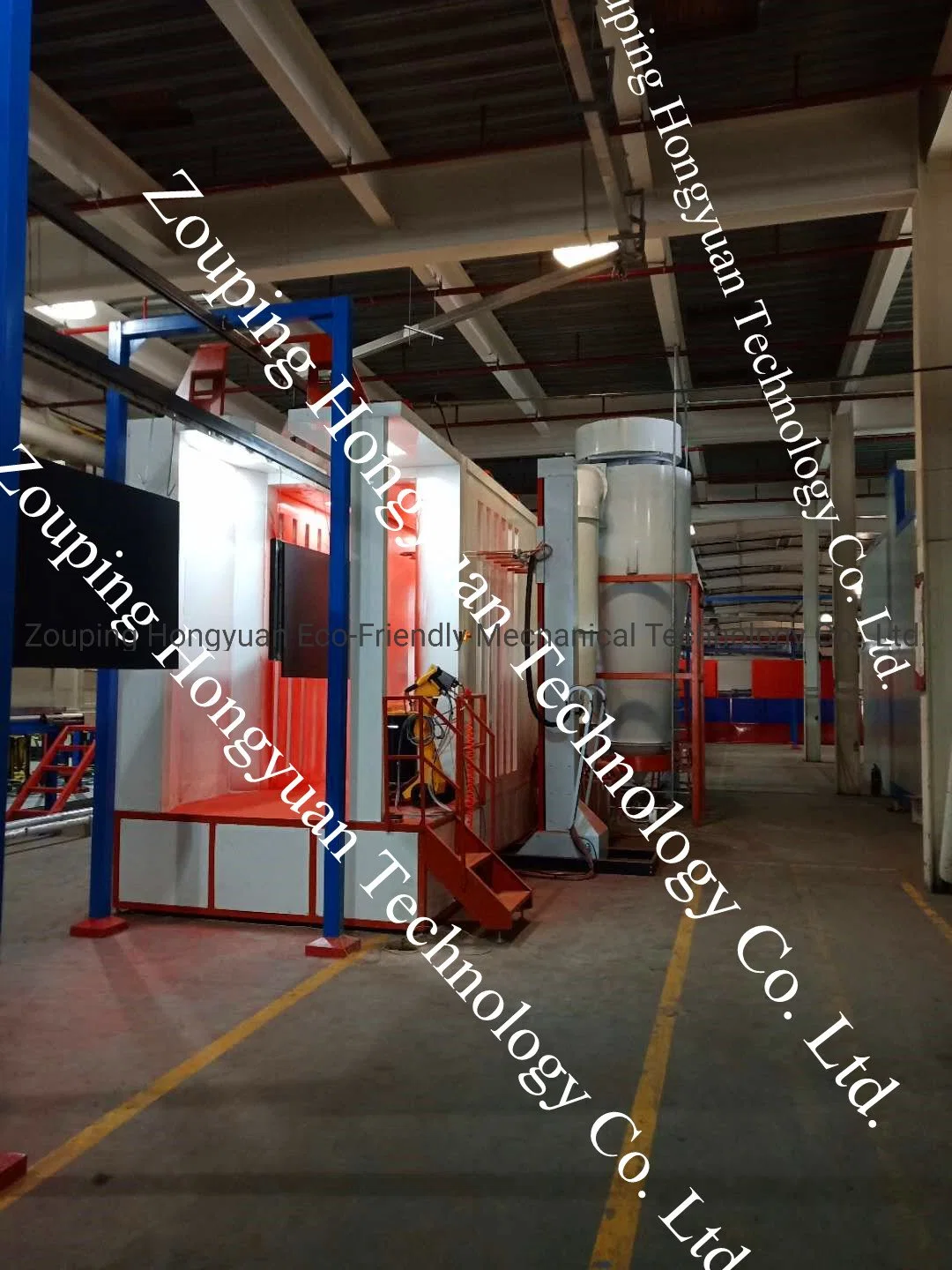 Fast Color Change Spray Booth with Cyclone System Including Coating Spray Gun