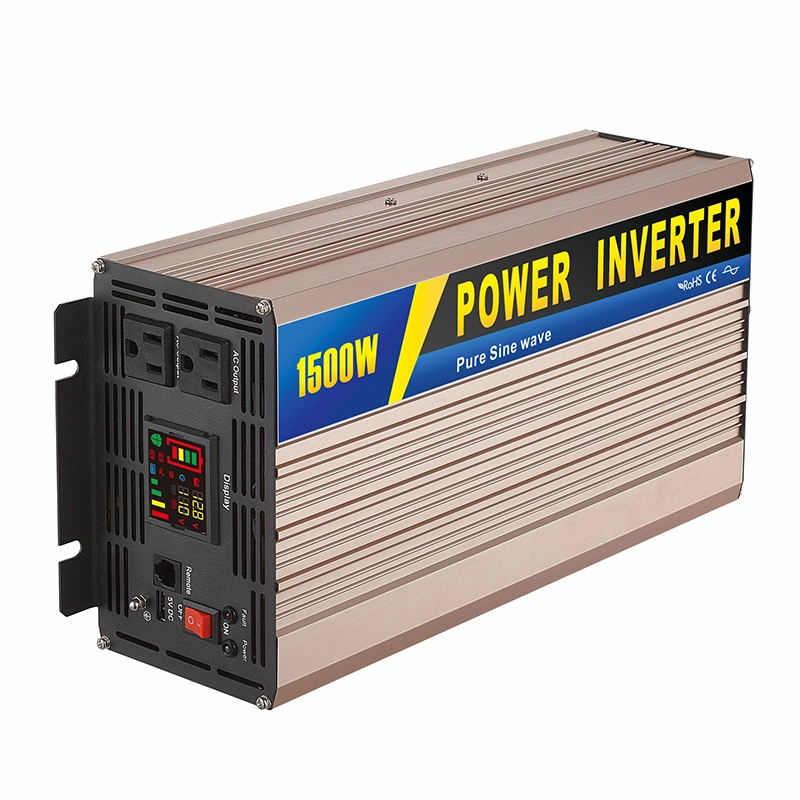 UPS inteligente E-Display EU Us Plug Pure Sine Wave Power Inversor 1500W para Casa/Camping/coche/camión Inversor solar