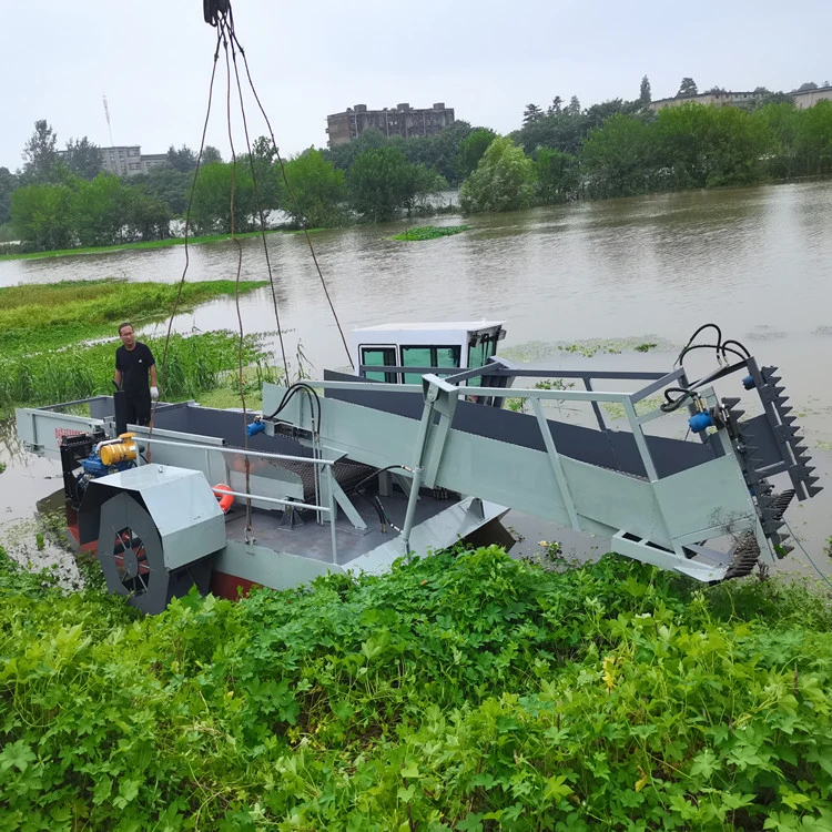 La collecte des ordures automatique Quality-Promised bateau /récolteuse de mauvaises herbes aquatiques