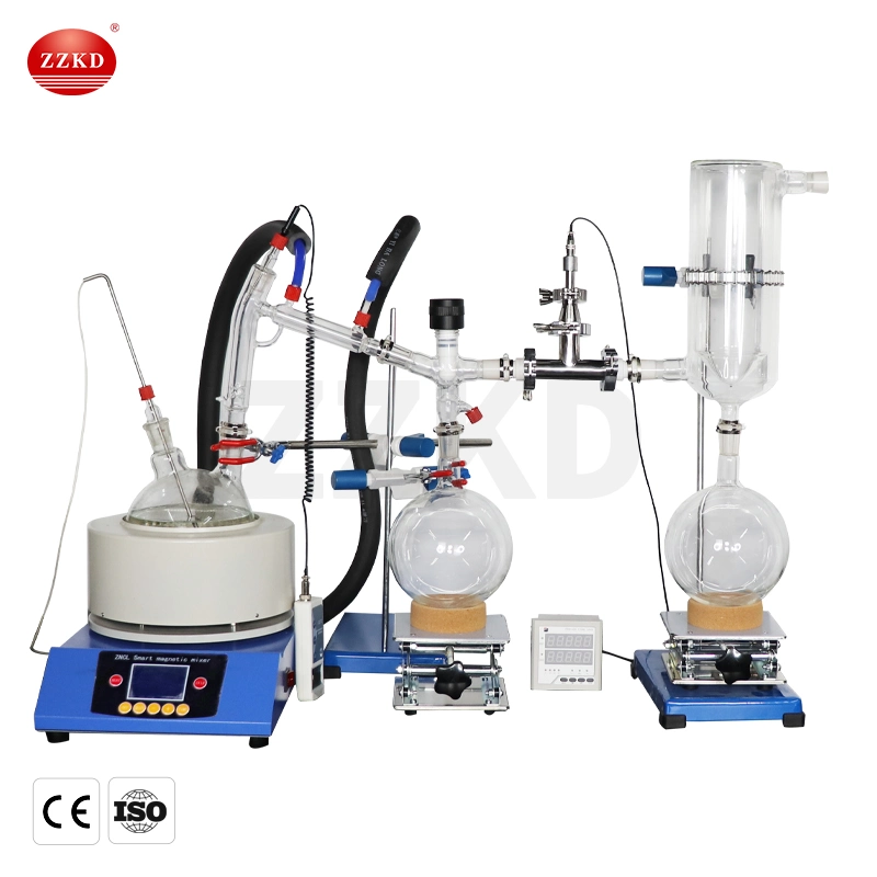 Système d'évaporateur à film mince sous vide de laboratoire, équipement de distillation à trajet court avec pompe à vide, entrepôt en stock.