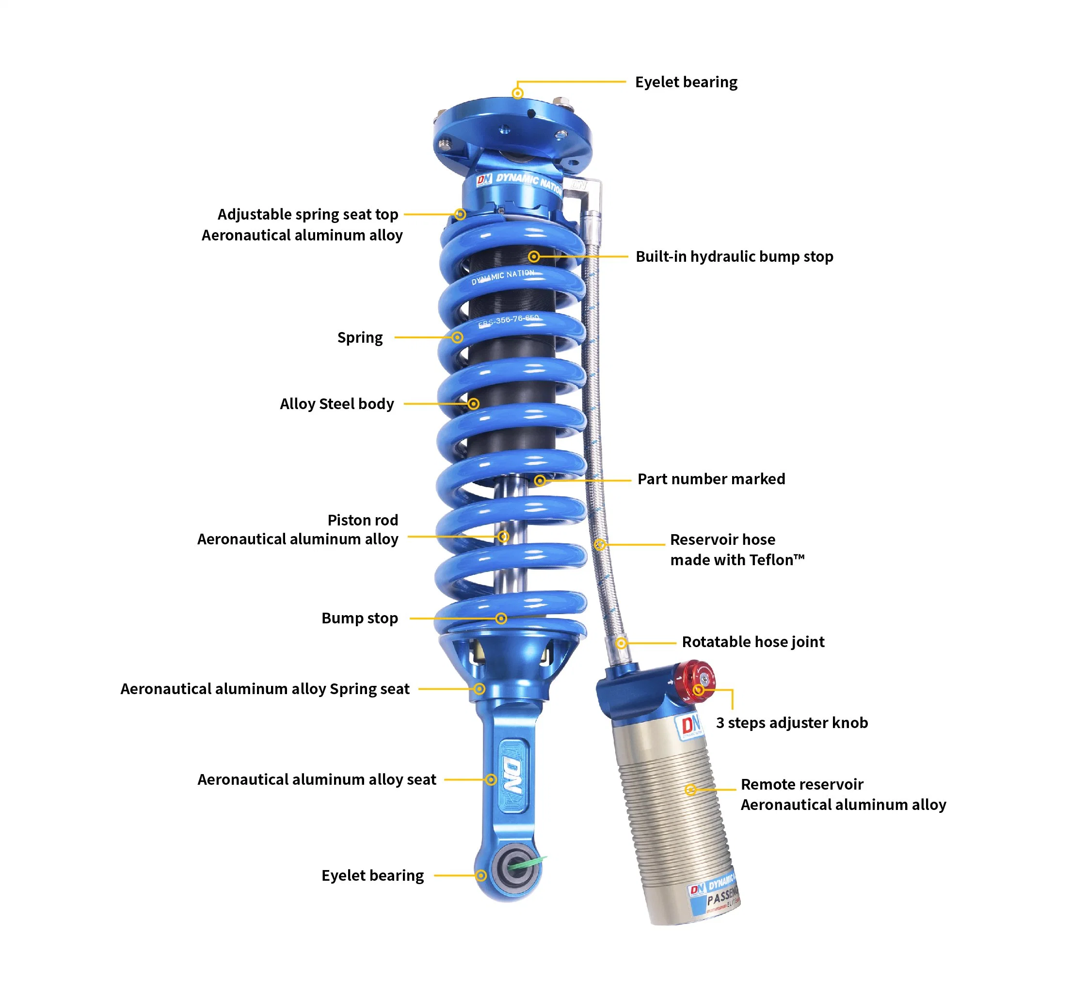 DN e dianteiro ajustável traseiro off-road Absorvedor de choque para carro Toyota 4 Runner