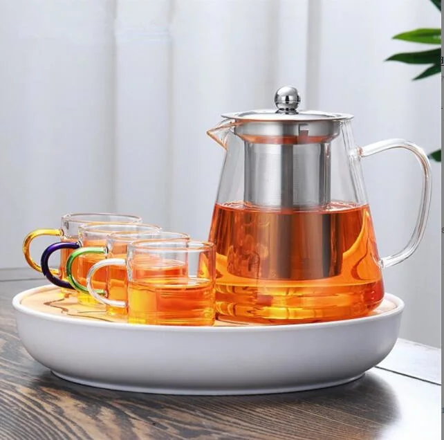 1800ml 25.4oz Beverage Carafe Juice Food Grade Glass Tea Pots with Infusers