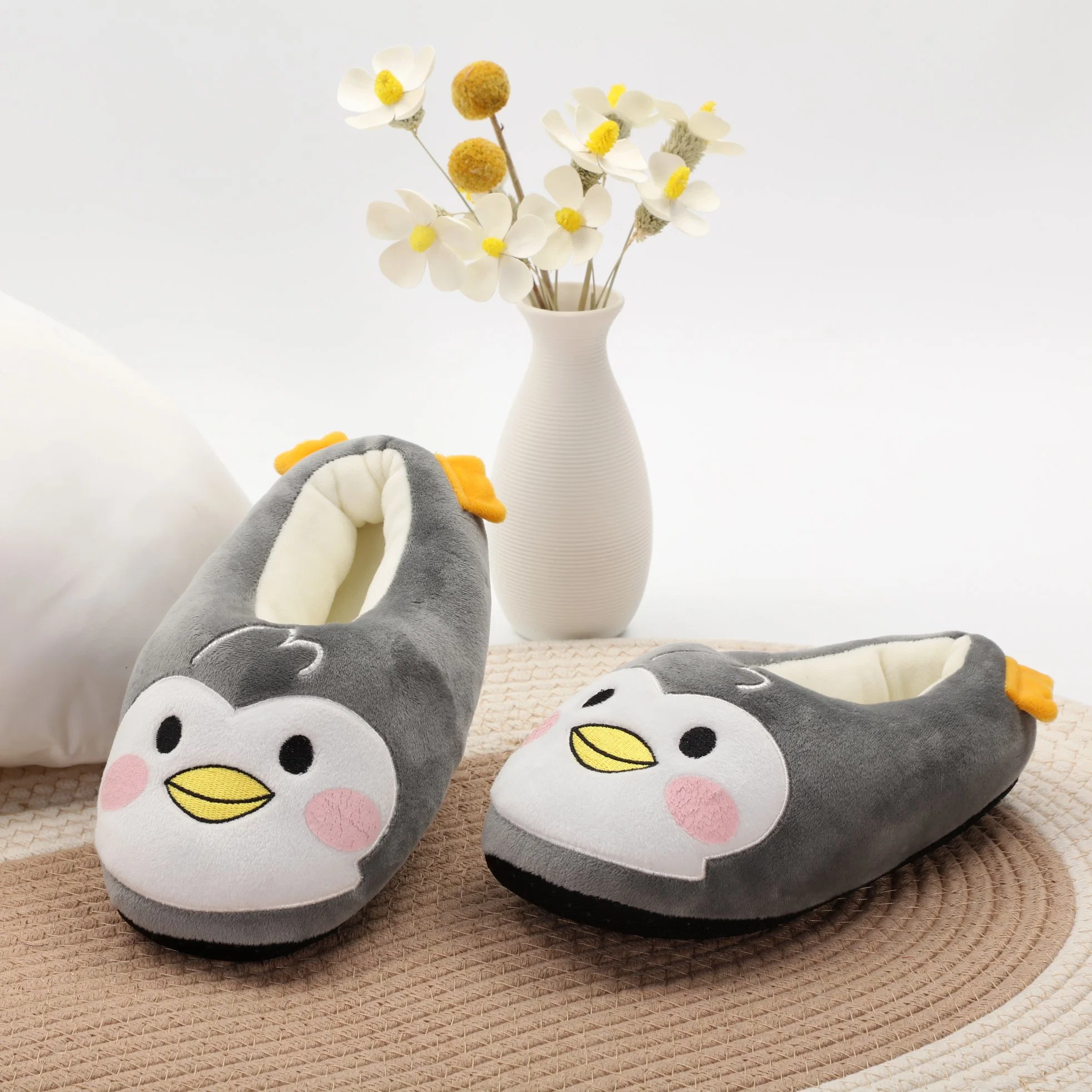 Chaussons en peluche d'intérieur pour l'hiver, doux et chaud, chaussures rembourrées en peluche d'intérieur pour adulte.