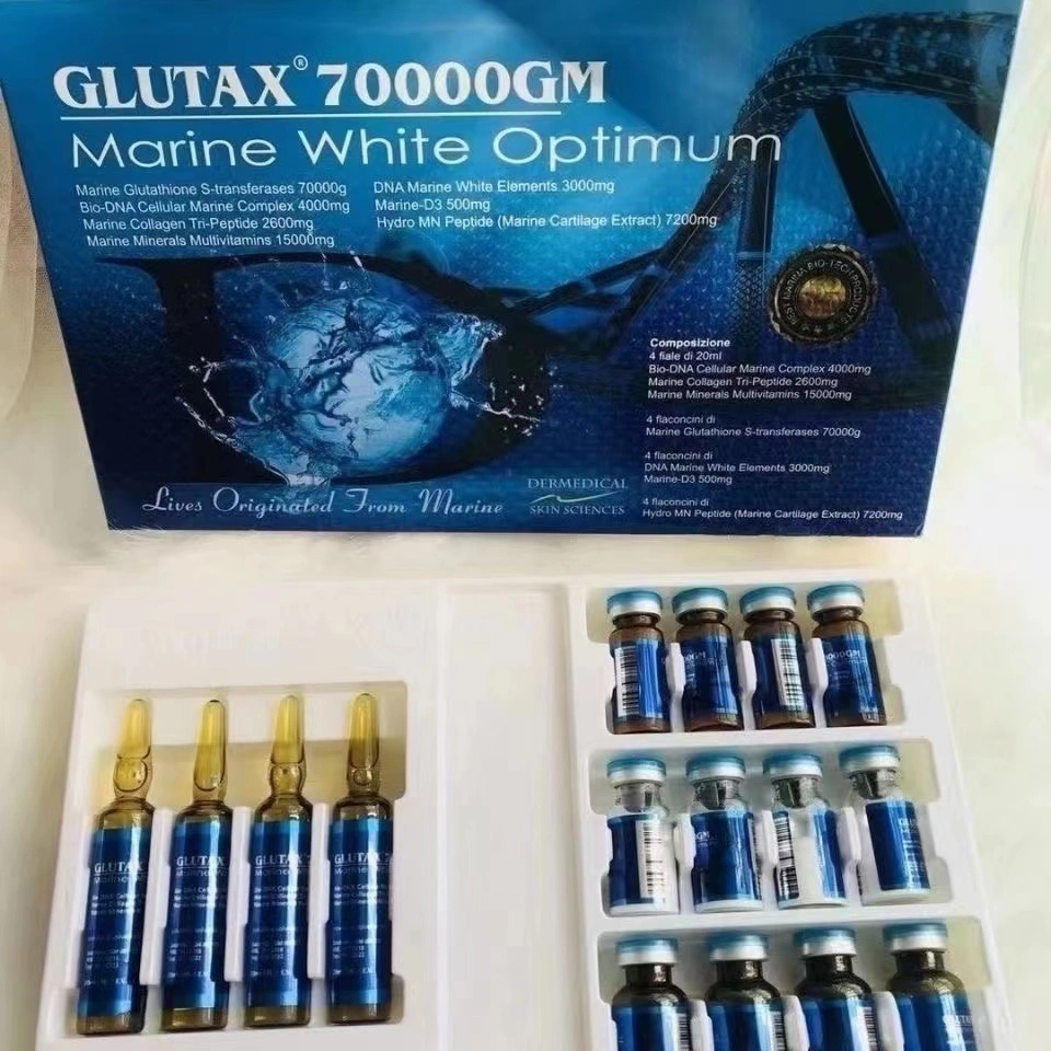 Directa de Fábrica el blanqueamiento de glutatión Glutax piel eficaz para la inyección IV 1800000Oro 70000GS GS 70000GM Luthione Cindella Set de productos de blanqueamiento de Italia