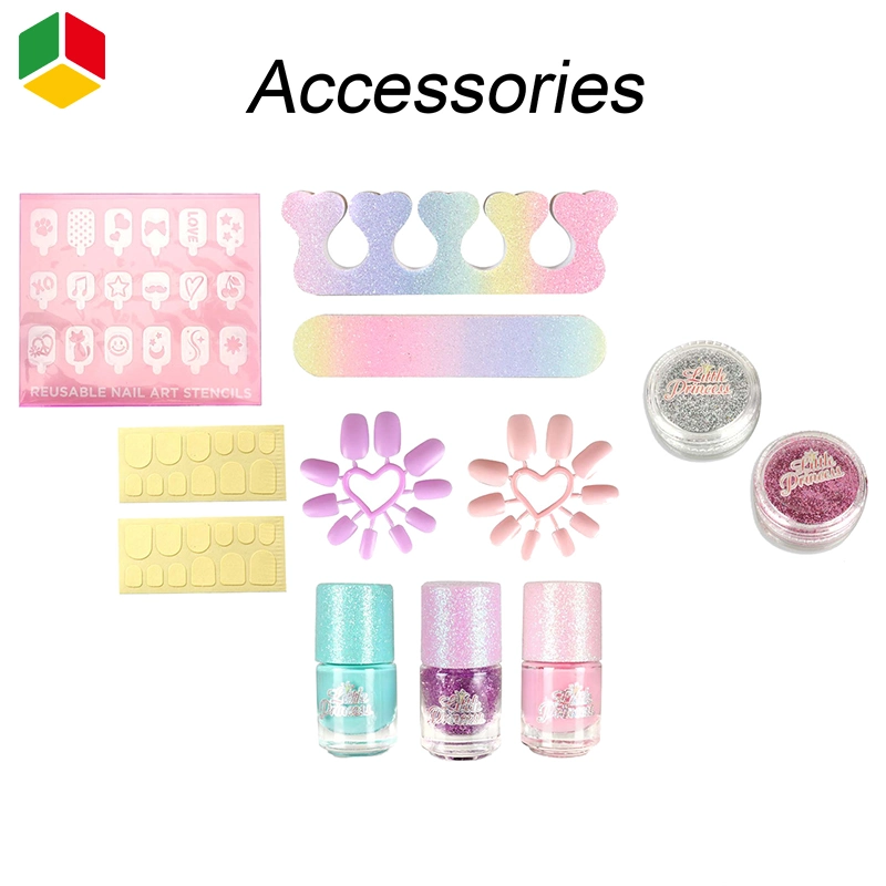 QS Children's' Fashion Creative Nail Polish Set Toys Make up Girls Cosmetics Toys Princess Pretend Play Makeup Nail Dryer Nail Art Beauty Set Toys for Girls