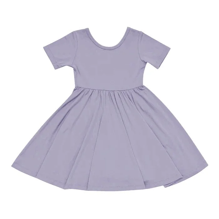 Children Clothes Sustainable Short Sleeve Twirl Dress Kids Wear