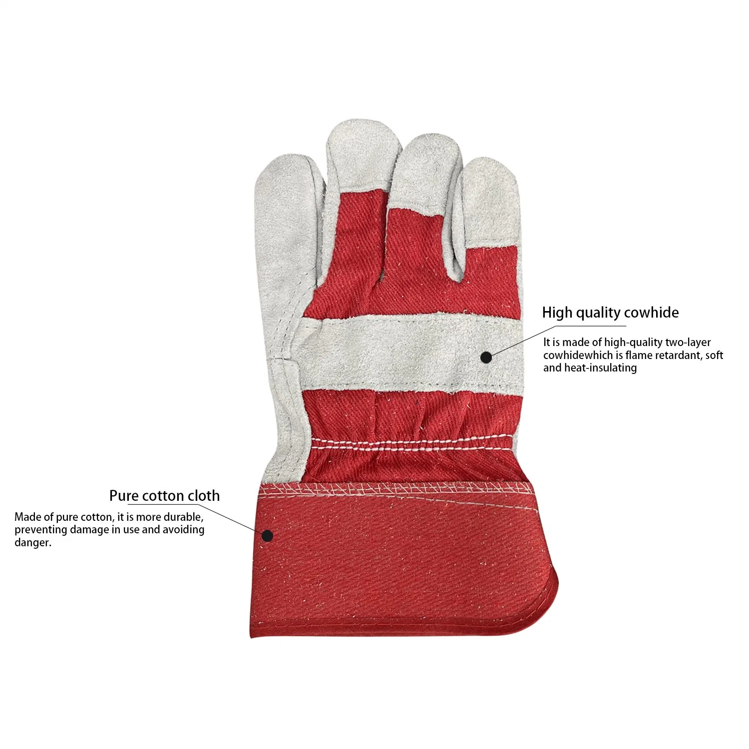 Custom Design Premium en cuir de vache de travail fractionné Gants d'entraînement de la sécurité de travail