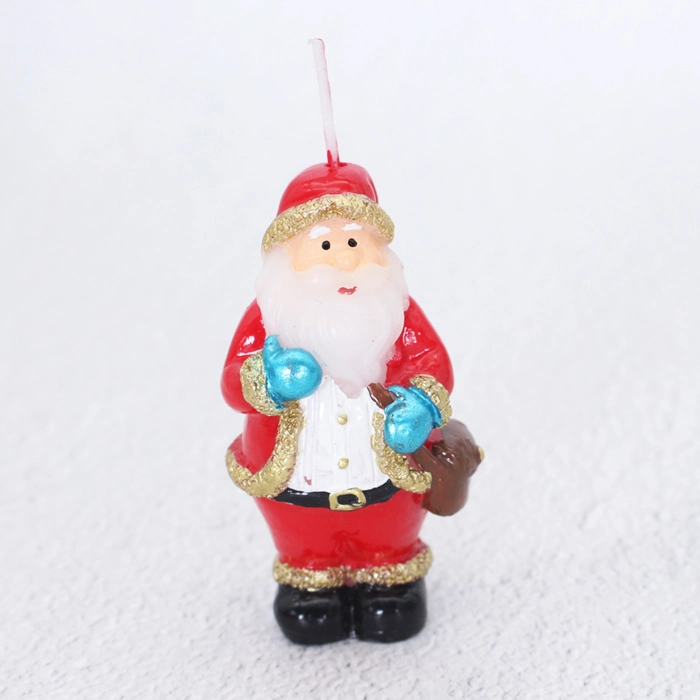 China Import Items Decor Christmas Santa Claus Holding Gifts Candles