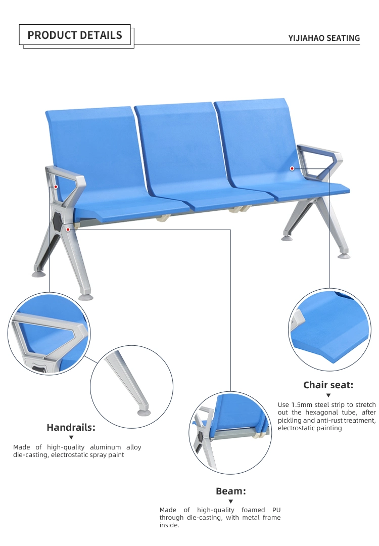 Aluminum Alloy Auditorium Barbershop Furniture Airport Lounge Visitor Chair