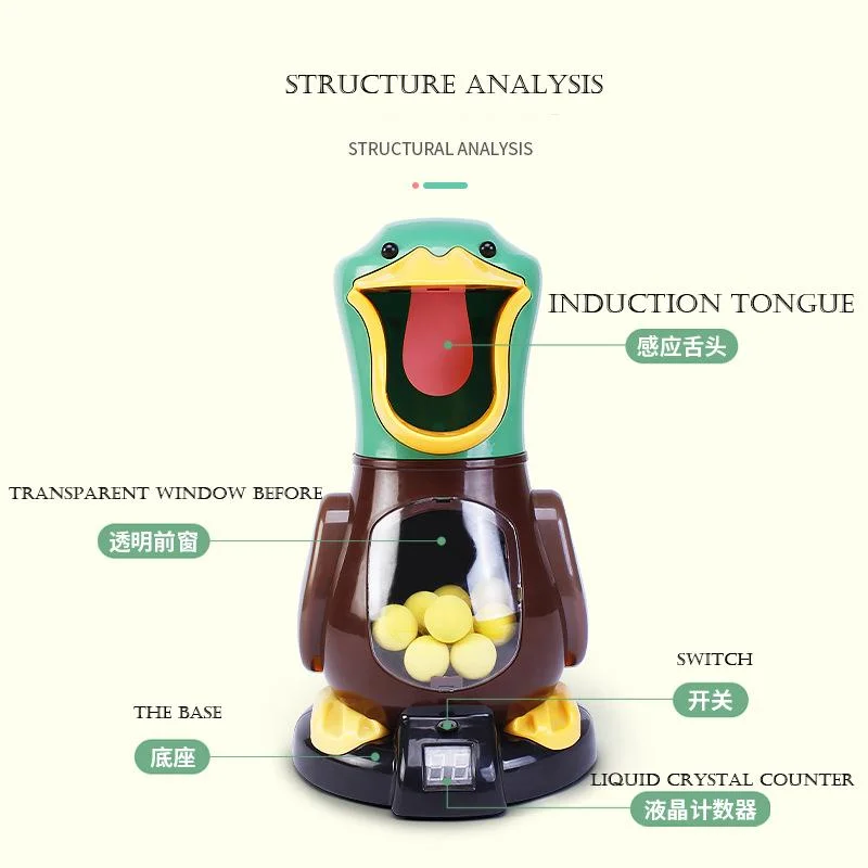 Novelty Shooting Toys with Light Hungry Shooting Duck Air-Powered Gun Soft Bullet Ball Electronic Scoring Battle Games Kid Gift