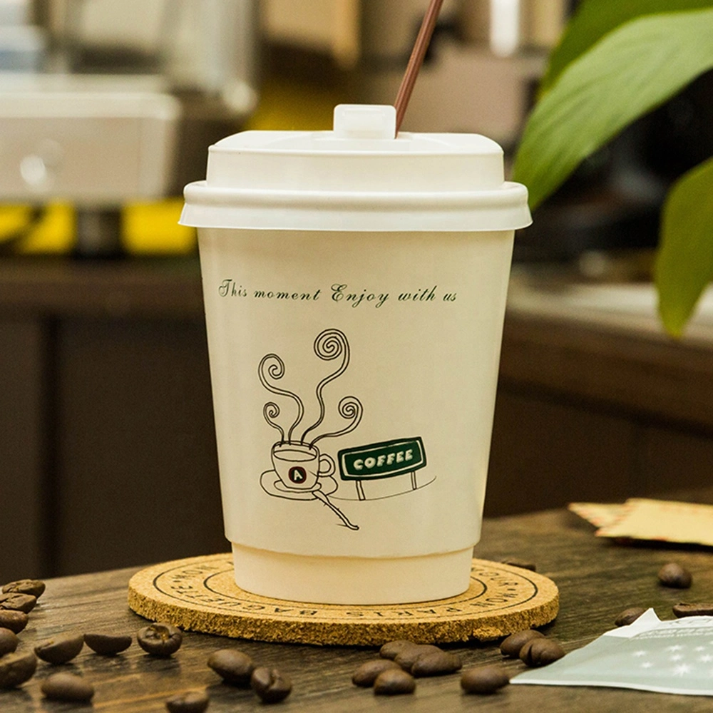 Food Grade Double Wall Thicker Coffee Paper Cup Custom Logo and Printing Eco Friendly Hot Filling Drink Packaging