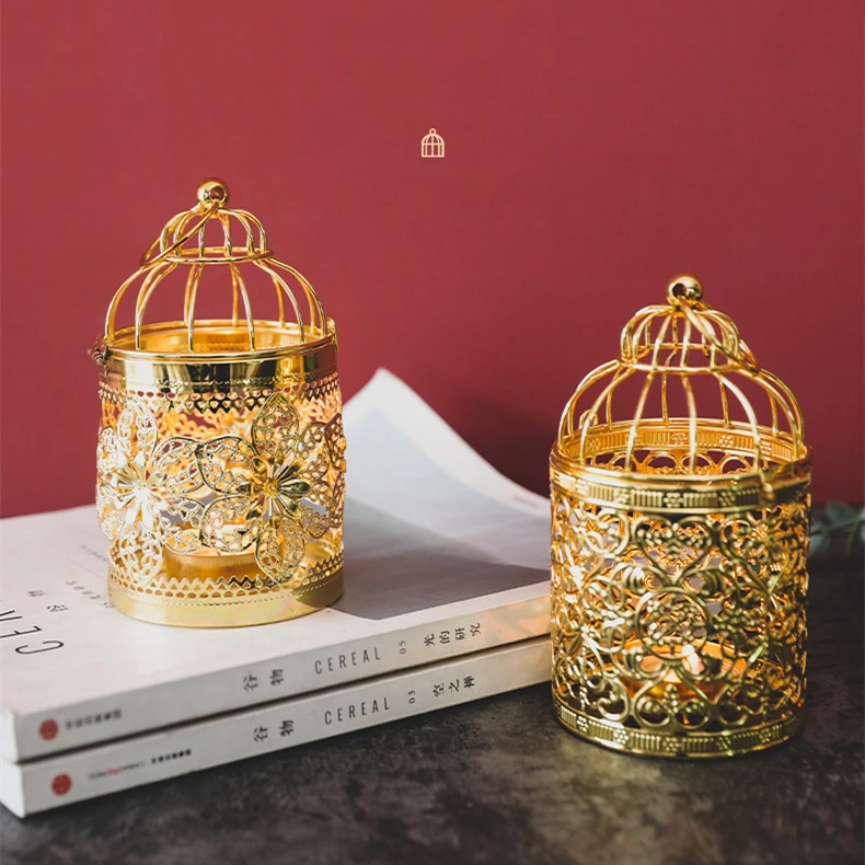 Oco Birdcage suporte para velas castiçal Ing decoração lanterna