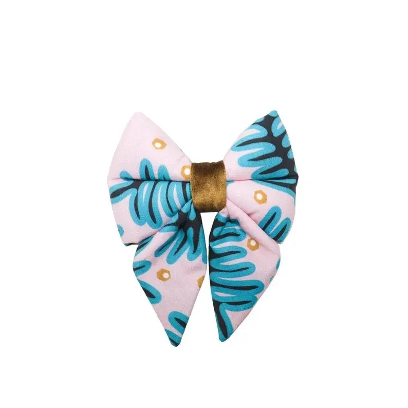 Wholesale Floral Custom Pattern Bow Tie Floral Summer Pet Neckwear Slip on Dog Bow Knot Pet Clothing Pet Accessories Bow