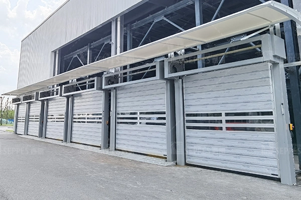 Portes industrielles à isolation thermique métallique en aluminium spirale automatique