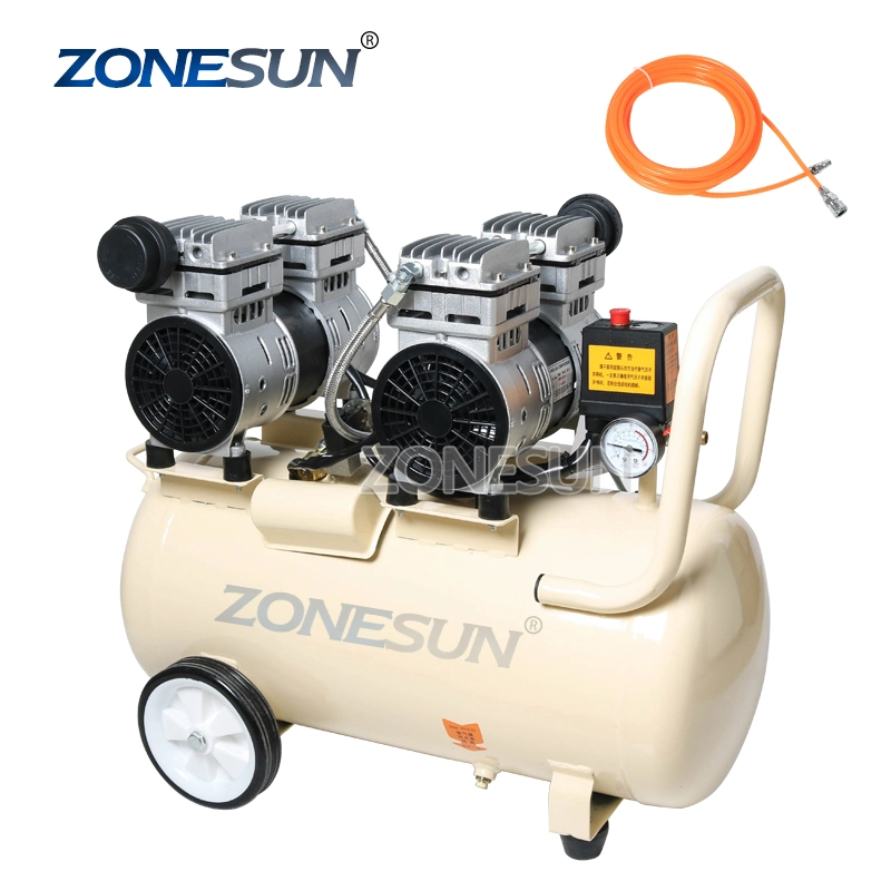 Cuivre pur Zonesun 50L de type piston Oil-Free muet compresseur à air