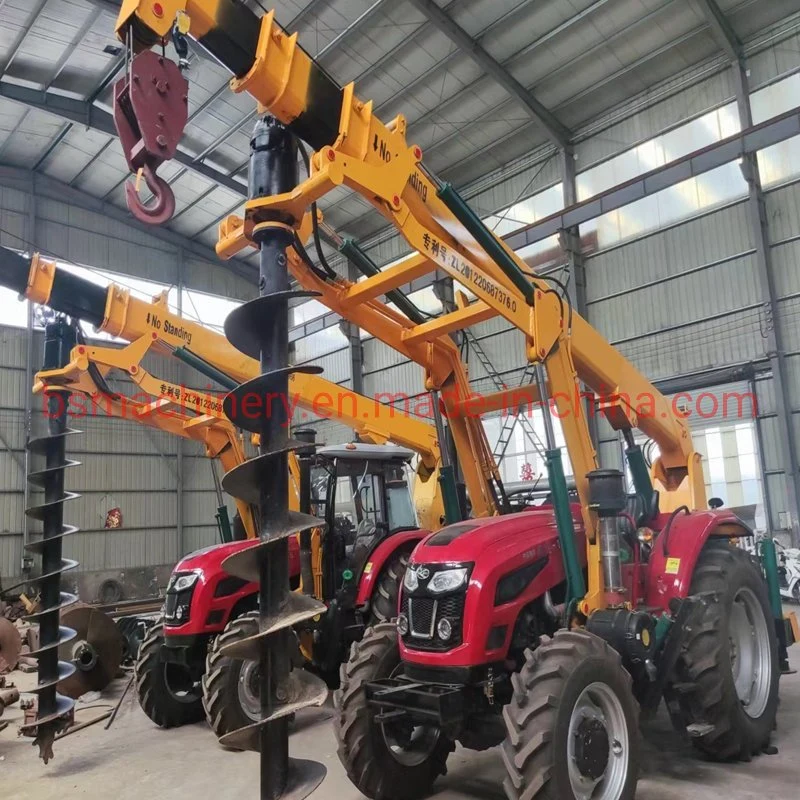 Hydraulic Pole Lifter or Erection Machine with Post Hole Digger for Agriculture