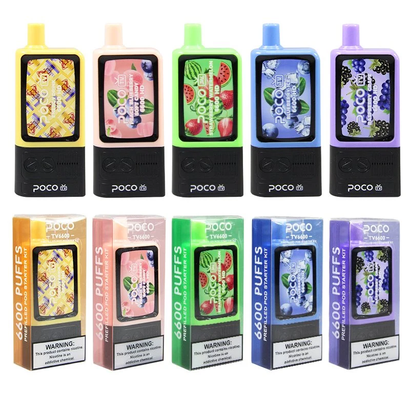 5% Nic EU Warehouse Poco TV Wholesale/Supplier Disposable/Chargeable Vape Mesh Coil Vapes 6600 Puffs with 10 Flavours