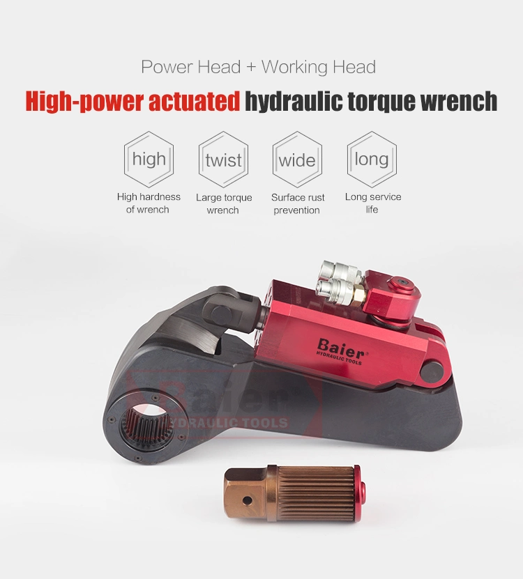 700 Bar Working Pressure Square Drive Type Hydraulic Torque Wrench with Extended Reaction Arm