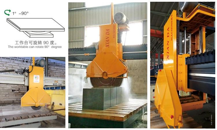 Xianda Middle Block Cutting Machine Rotating 0~90&deg; Wkq-1200 for Cutting Thick Slabs and Paving Stone