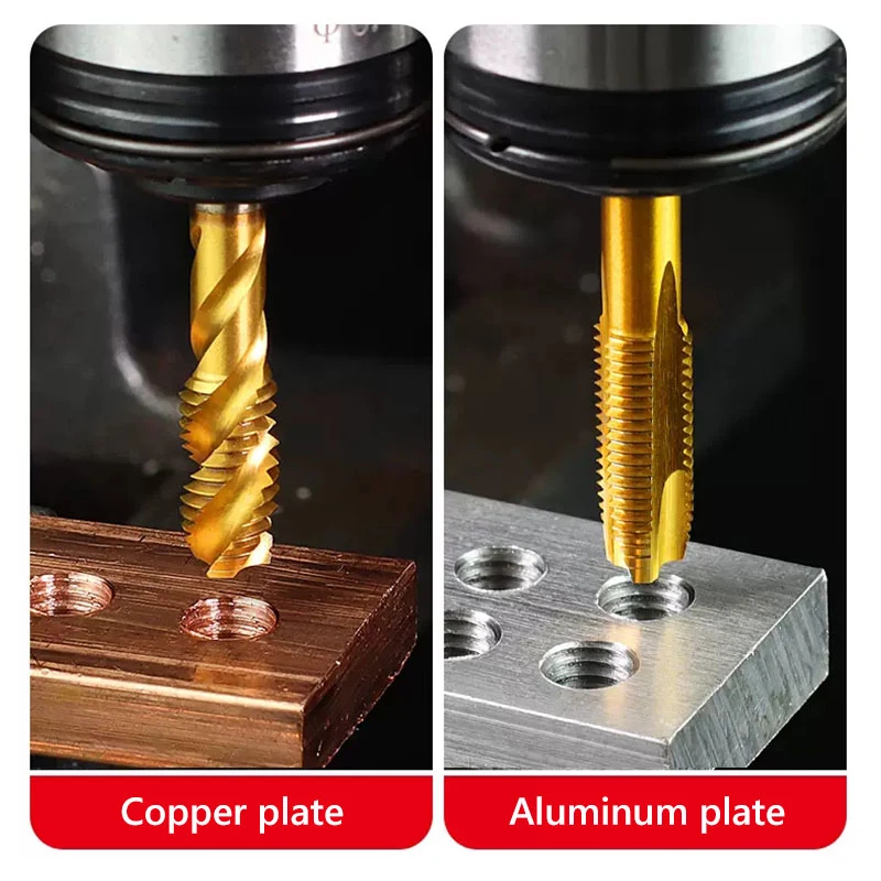 Solid Carbide Spiral CNC Machine Tools Aluminum and Copper Processing Coating Thread Taps