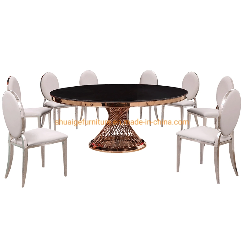 Cheap Price Event Furniture Wholesale/Supplierr Silver Stainless Steel Round Cake Dining Table