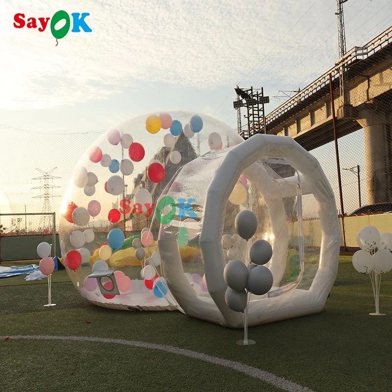 Casa de Diversão de Balões para Festas Infantis no Atacado - Tenda de Bolha Inflável Gigante Transparente em Formato de Iglu de Cristal.