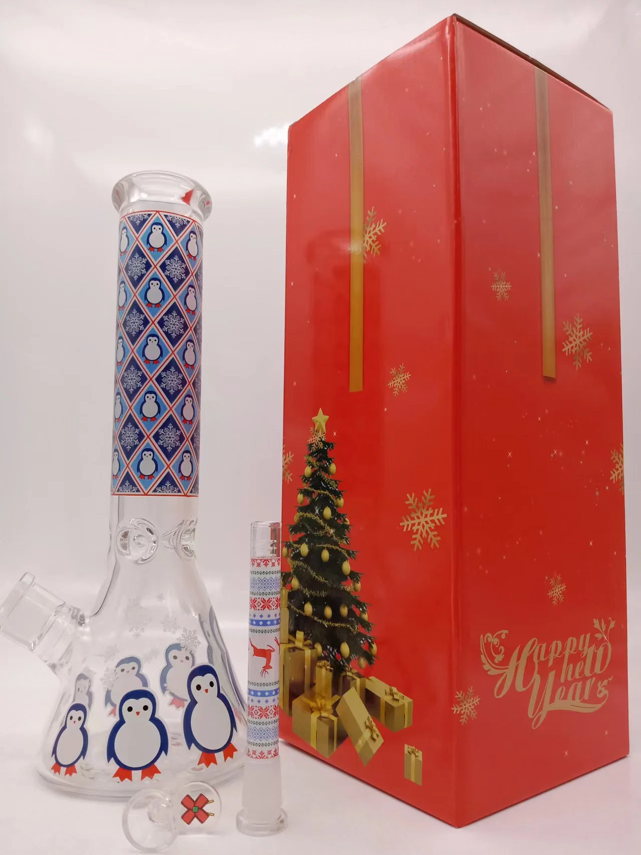 Popular Christmas Glass Water Pipe Gift Box Package Fast Shipping