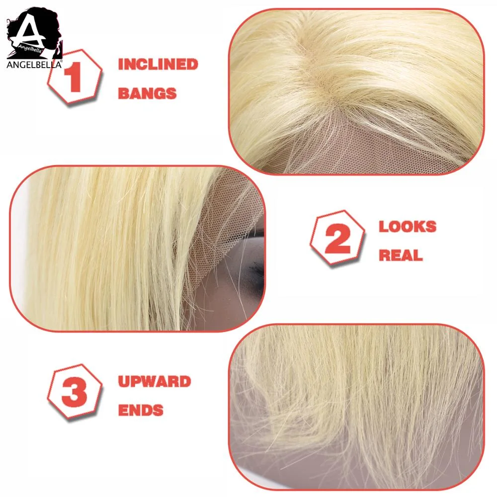 Angelbella Amazon Premium Indian 100% Virgin Human Hair Lace Wigs 613# Synthetic Lace Front Wig Wholesale/Supplier