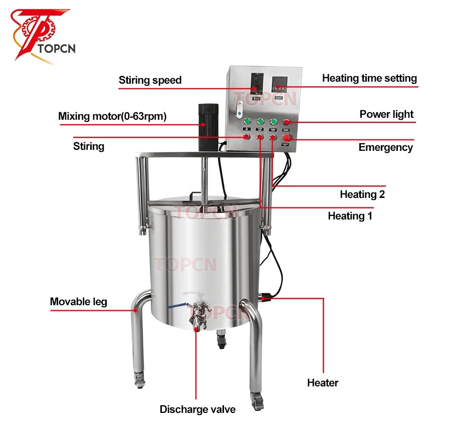 Low Price Chemicals Production Equipment 100L Double Layer Small Liquid Soap Making Mixing Machine