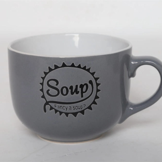 Fantástico Seda pantalla de comida palabras Shinnig Glaze Big Soup Taza