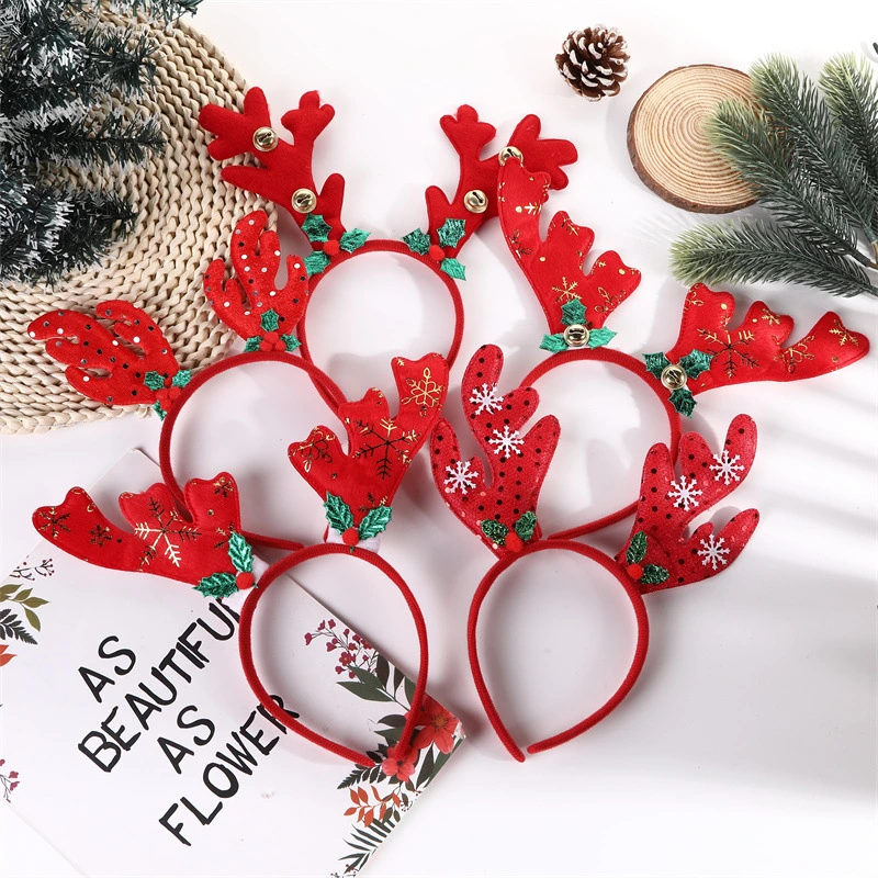 Christmas Cute Sequin Antler Decorations Party Performance Children's Headband Hair Accessories