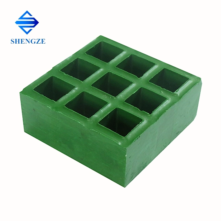 Mesh 38*38mm FRP GRP Fiberglass Plastic Molded Antiskid Heavy Duty Load Grating Sheet for Ditch Cover/Equipment Platform