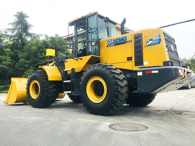 XCMG 5t Zl50gn Equipment Construction Wheel Loader with A/C, Joystick and Rock Bucket