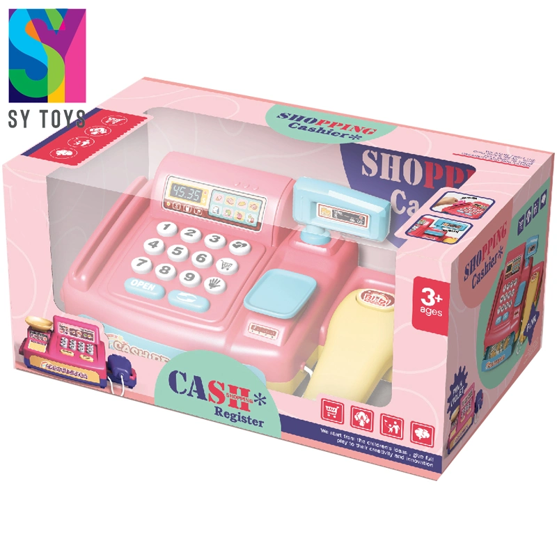 Sy Kids Promotional Gift Plastic Educational Wholesale/Supplier Simulation Pretend Play Supermarket Cash Register Toys for Girls