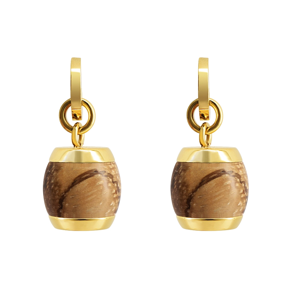 Wholesale/Supplier Jewelry 316L Gold Stainless Steel with Zebra Wood Earrings Woman Gift